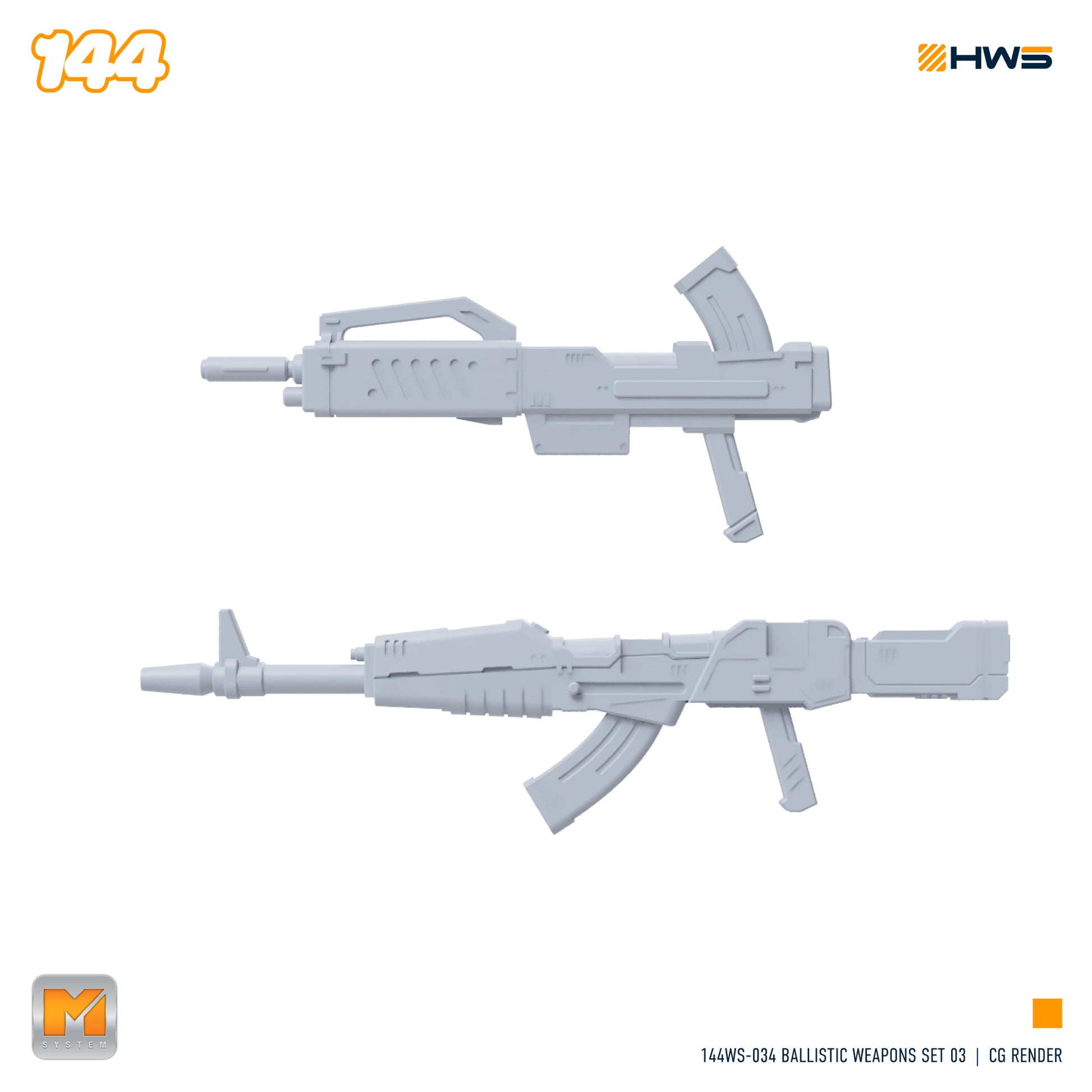 144WS-034 Ballistic Weapons Set 03 (Set of 2 Weapons) 1/144144WS-034 Ballistic Weapons Set 03 (Set of 2 Weapons) 1/144