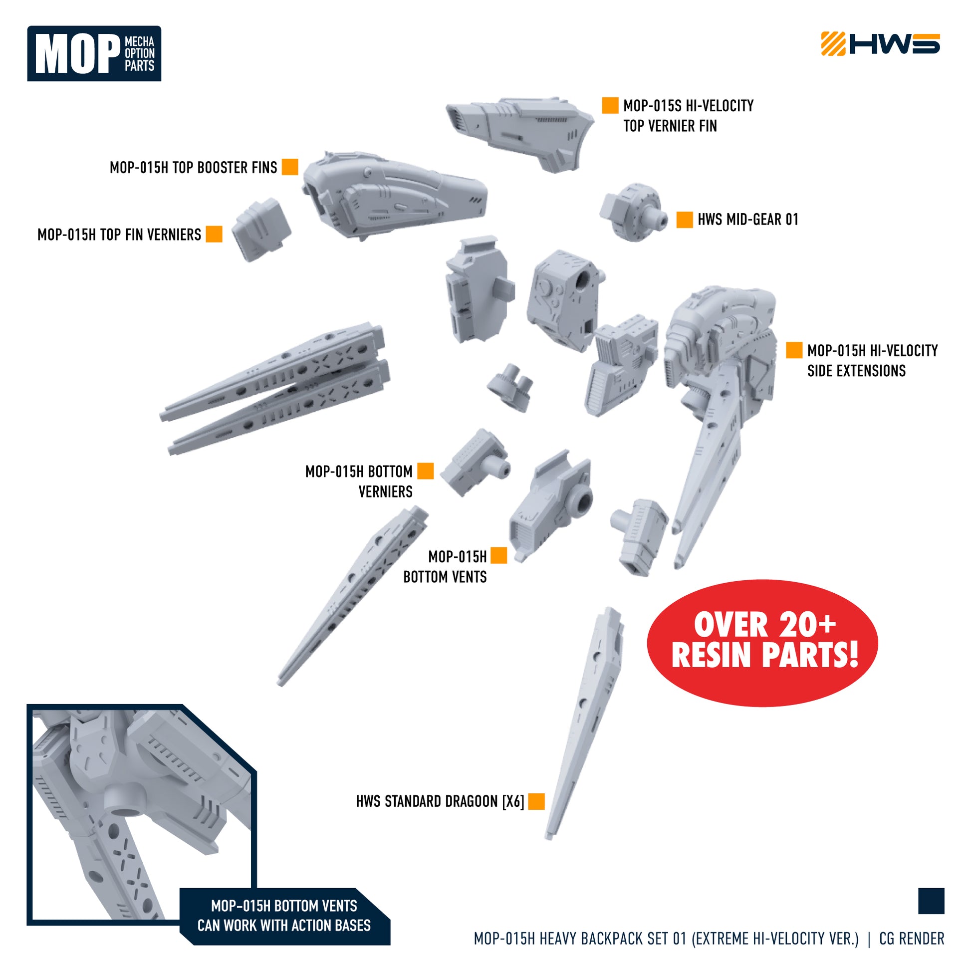 HWS MOP-015H Heavy Backpack Set 01 (Extreme Hi-Velocity Ver.) 1/144