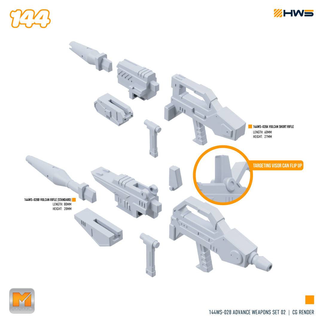 144WS-028 Advance Weapons Set 02 (Set of 2 Weapons) 1/144