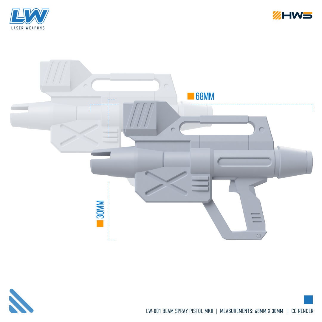 LW-001 Beam Spray Pistol MKII (Set of 2) 1/100