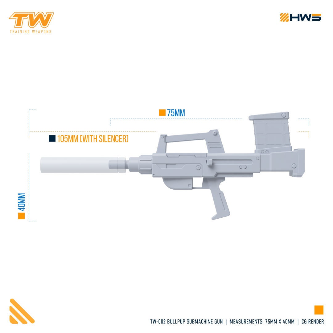 TW-002 Bullpup Submachine Gun 1/100