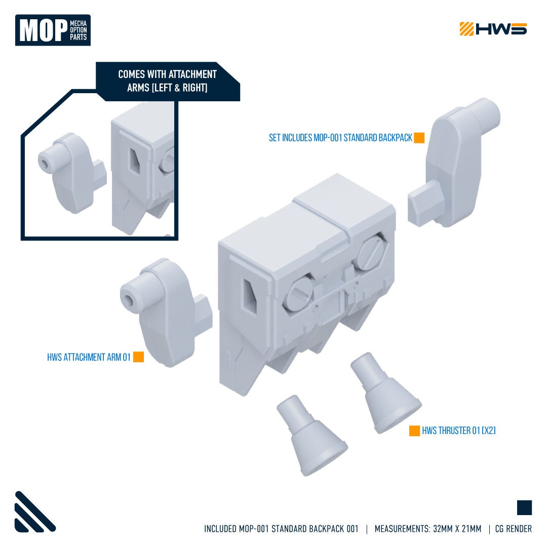 MOP-003 Overhead Shoulder Cannon Set 01 1/144