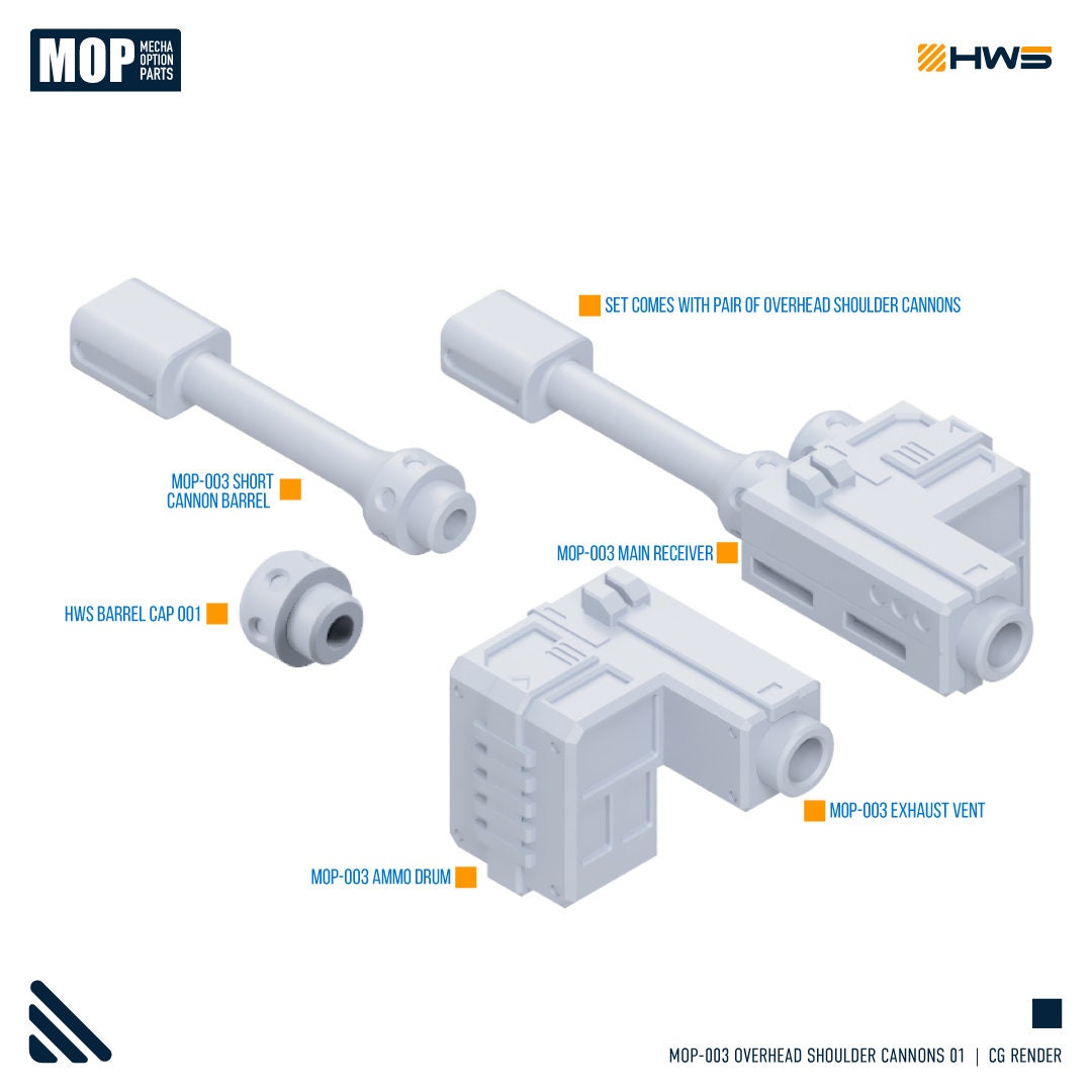 MOP-003 Overhead Shoulder Cannon Set 01 1/144